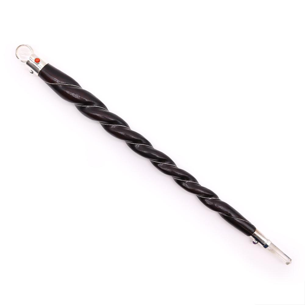 ancient wisdom Extra Large Twisted Wood and Rock Quartz Wand