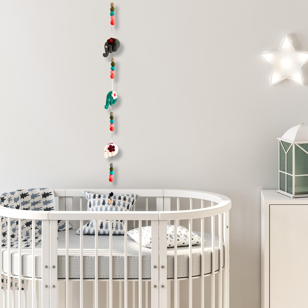 Ancient Wisdom Felt Wall Hanging -Elephants (random Colours)