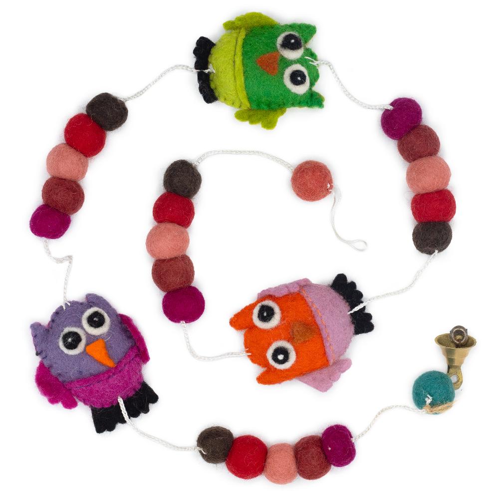 ancient wisdom Felt Wall Hanging -Owls (random colours)