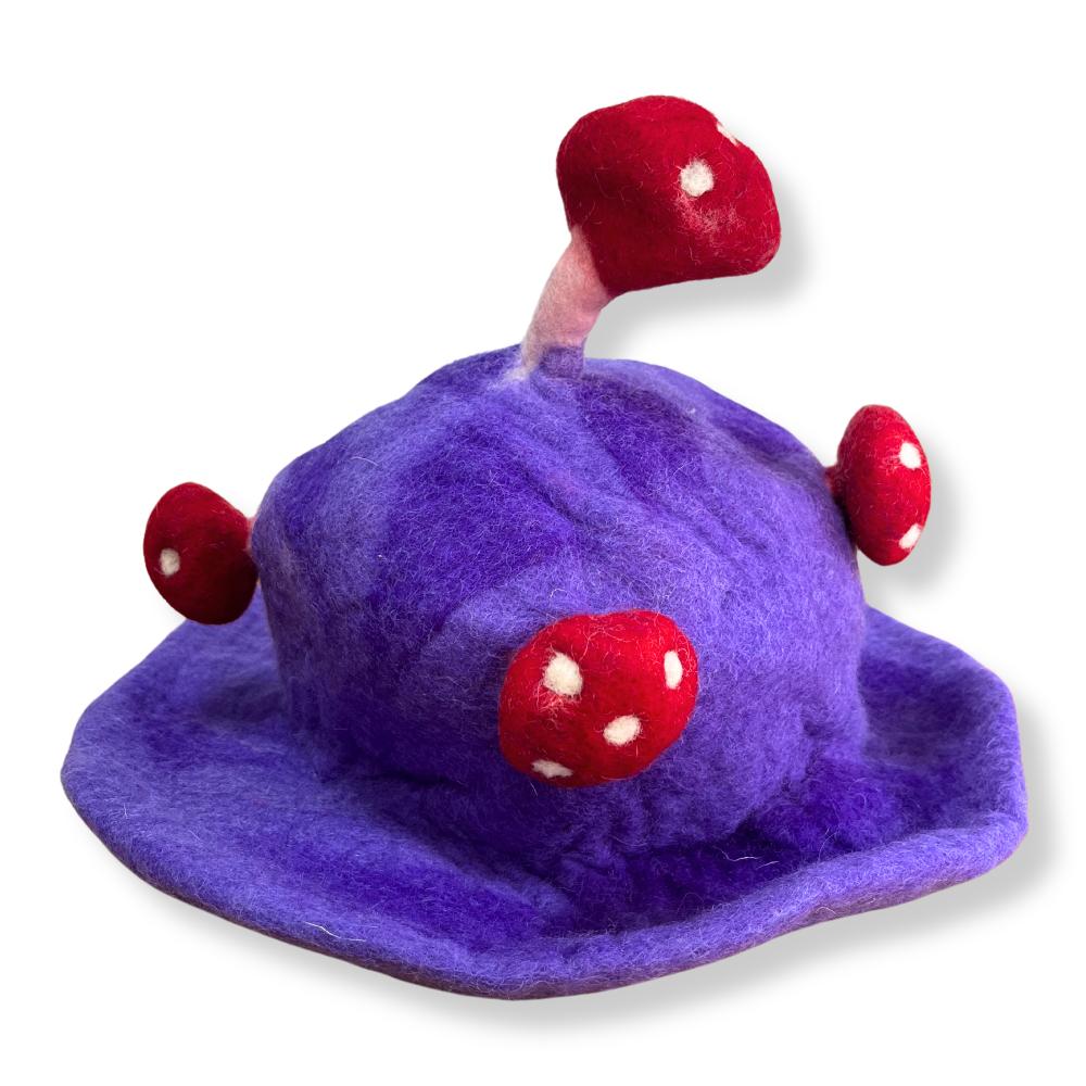 Ancient Wisdom Felted Mushroom Hat - Dreamy Purple Haze