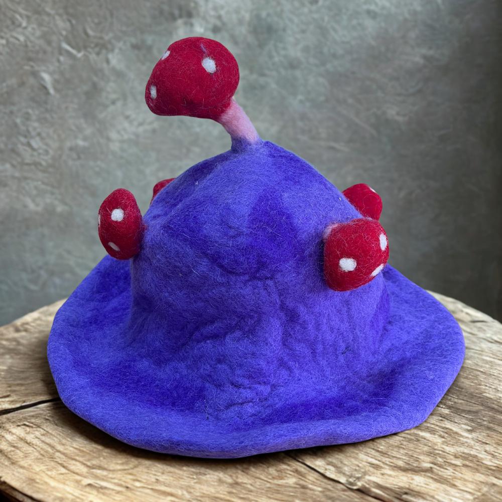 Ancient Wisdom Felted Mushroom Hat - Dreamy Purple Haze