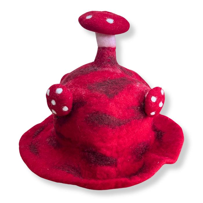 ancient wisdom Felted Mushroom Hat - Rush To The Head Red