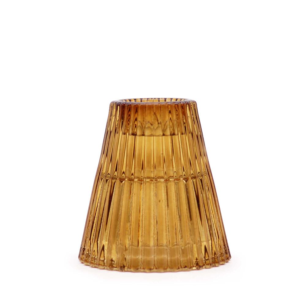 ancient wisdom Flip Dinner Candle / Tealight Holder - Antique Amber