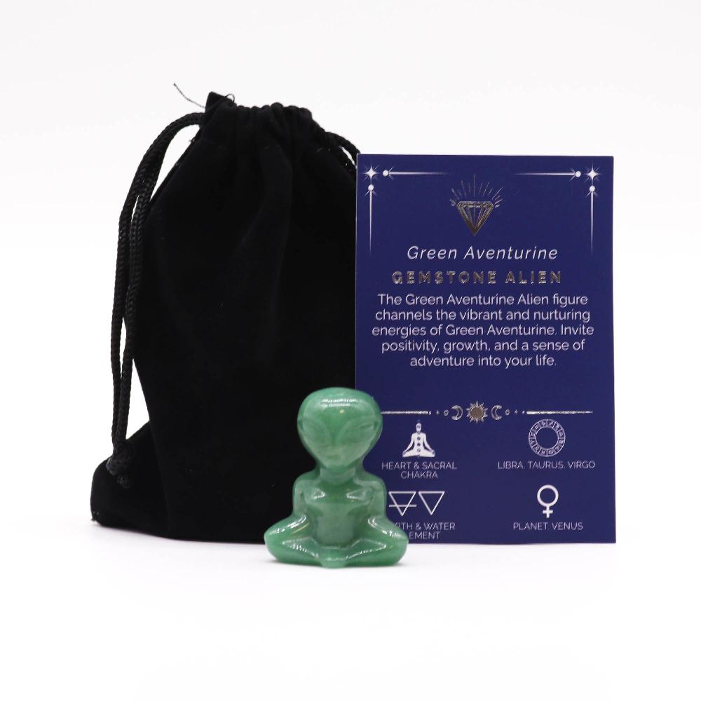 ancient wisdom Gemstone Alien - Green Aventurine 40x30x15mm