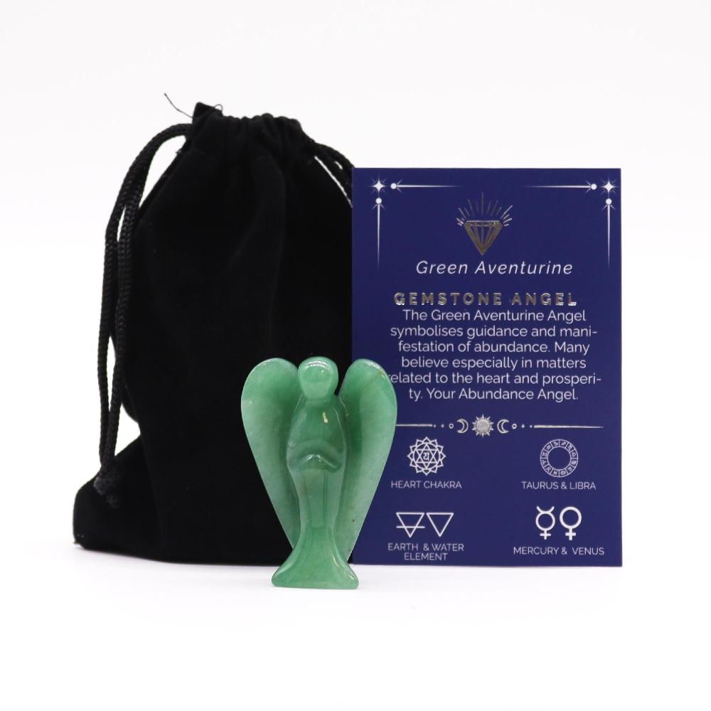 ancient wisdom Gemstone Angel - Green Aventurine - 50mm
