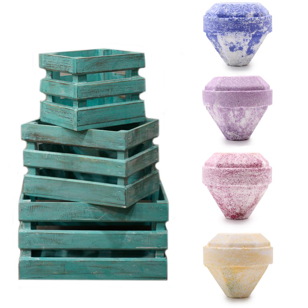 ancient wisdom Gemstone Bath Bombs Starter Pack - Green Boxes