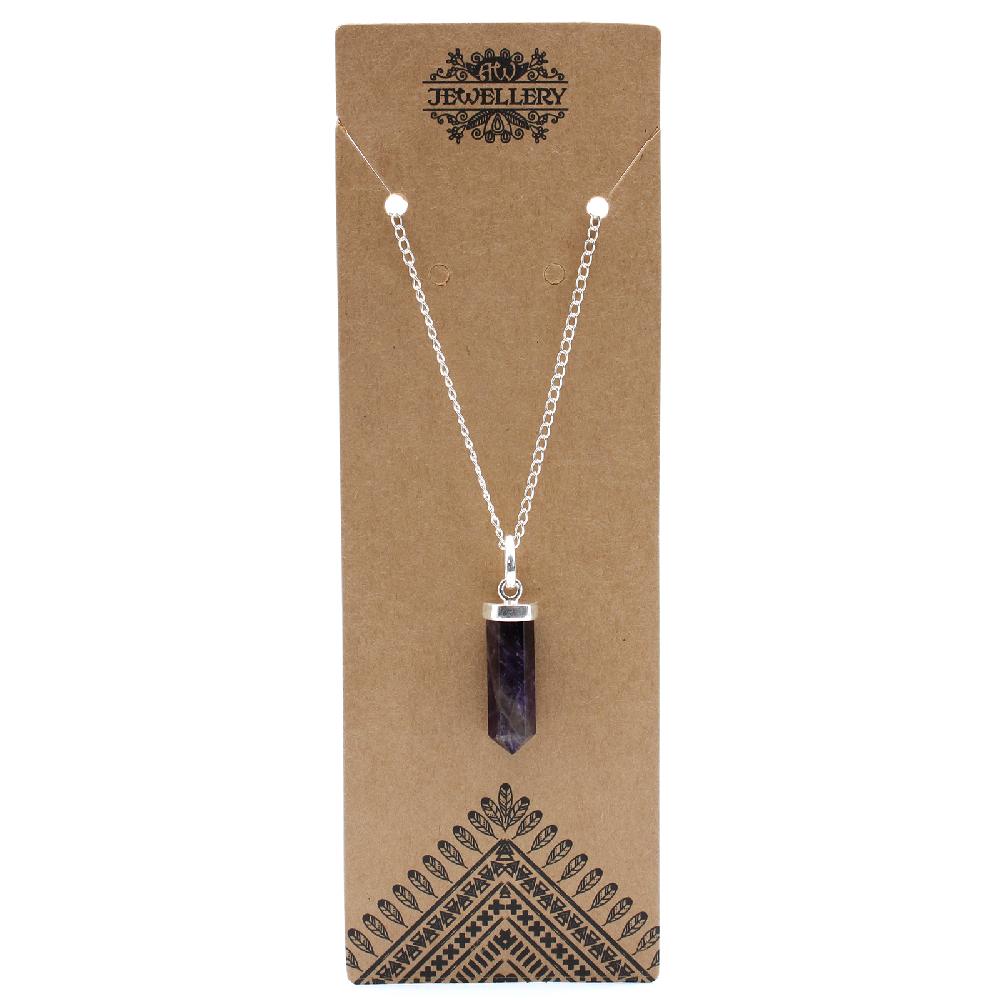 Ancient Wisdom Gemstone Classic Point Pendant - Amethyst