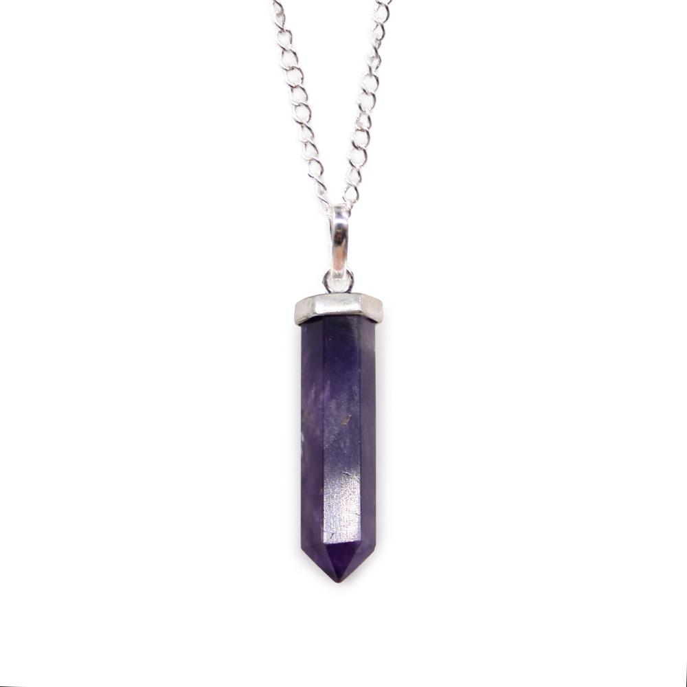 ancient wisdom Gemstone Classic Point Pendant - Amethyst