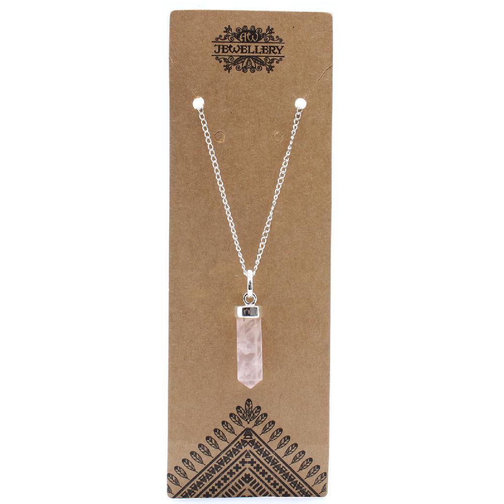 Ancient Wisdom Gemstone Classic Point Pendant - Rose Quartz