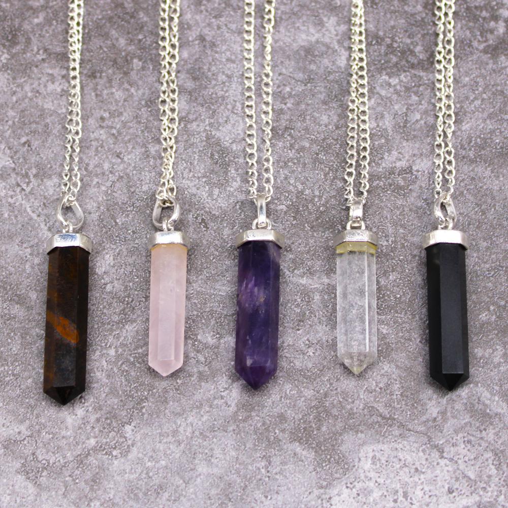 Ancient Wisdom Gemstone Classic Point Pendant - Rose Quartz