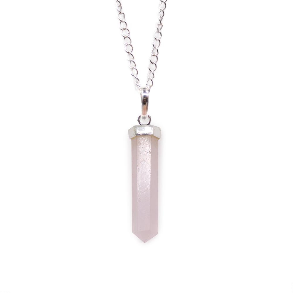ancient wisdom Gemstone Classic Point Pendant - Rose Quartz