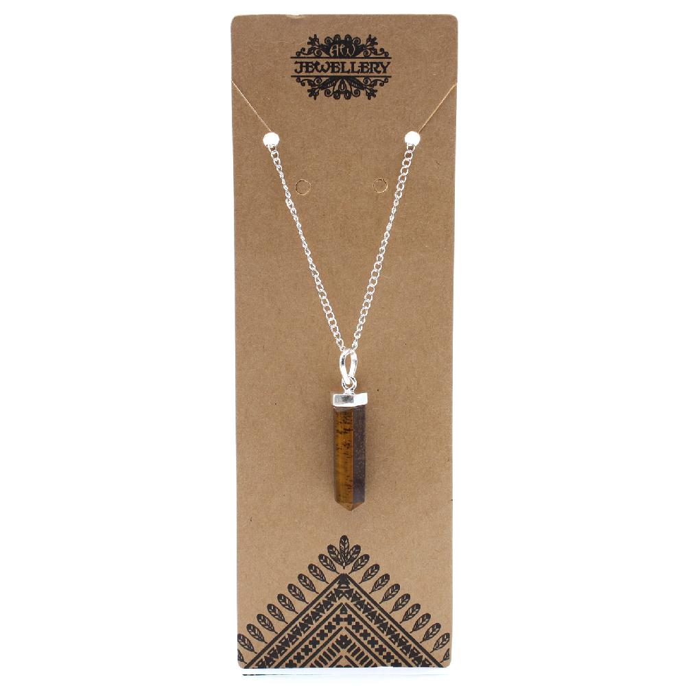 Ancient Wisdom Gemstone Classic Point Pendant - Tiger Eye