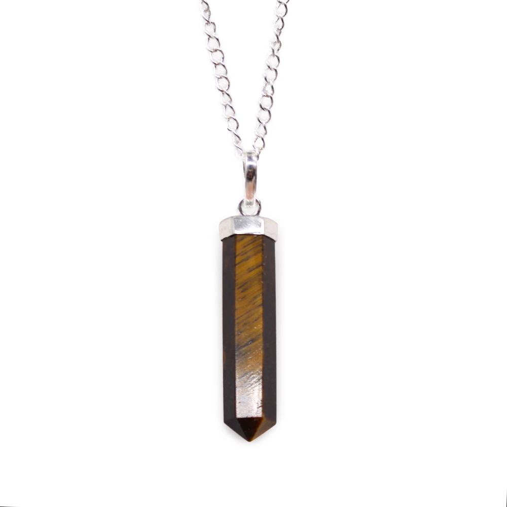 ancient wisdom Gemstone Classic Point Pendant - Tiger Eye