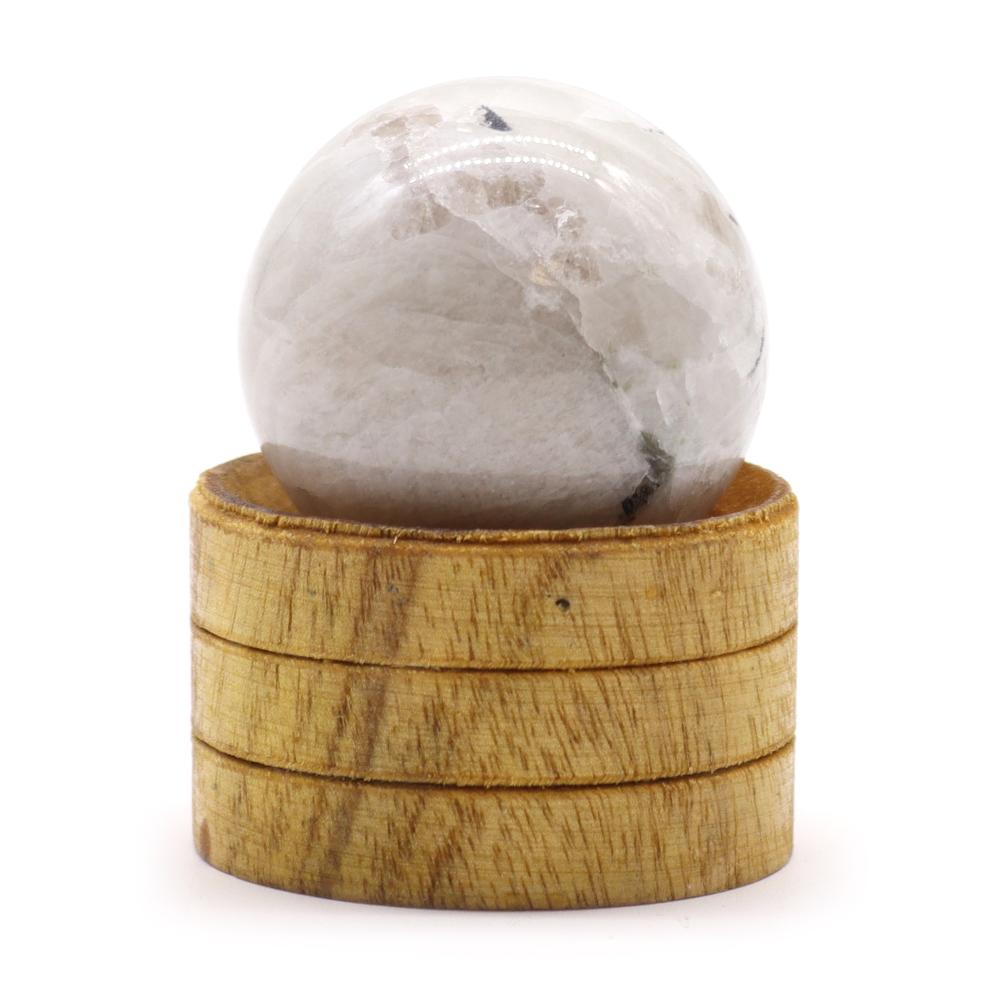 ancient wisdom Gemstone Crystal Sphere 40mm - Indian Moonstone with Stand