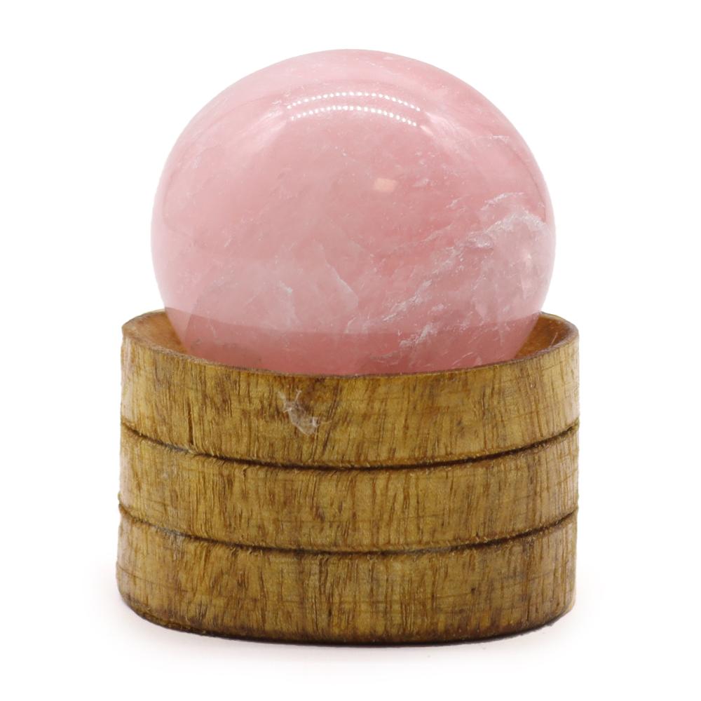 ancient wisdom Gemstone Crystal Sphere 40mm - Rose Quartz with Stand