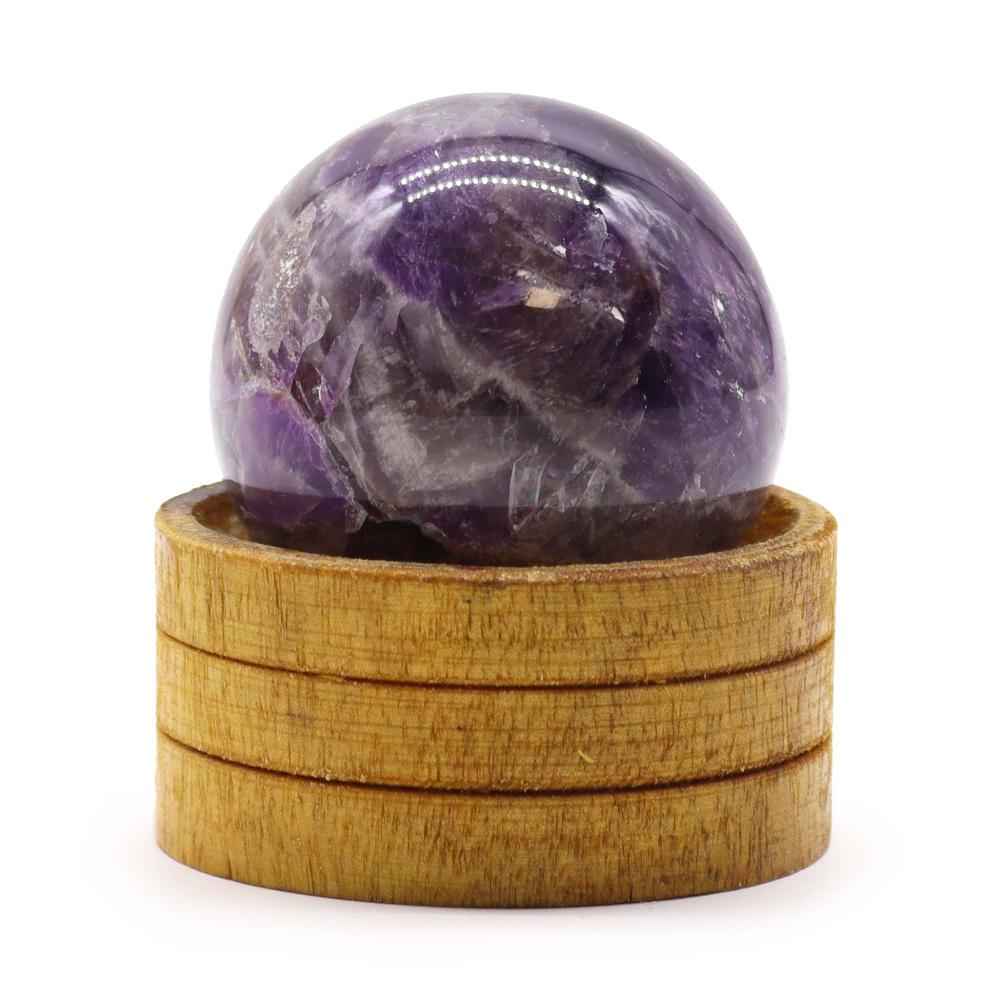 ancient wisdom Gemstone Crystal Sphere 50mm - African Amethyst with Stand