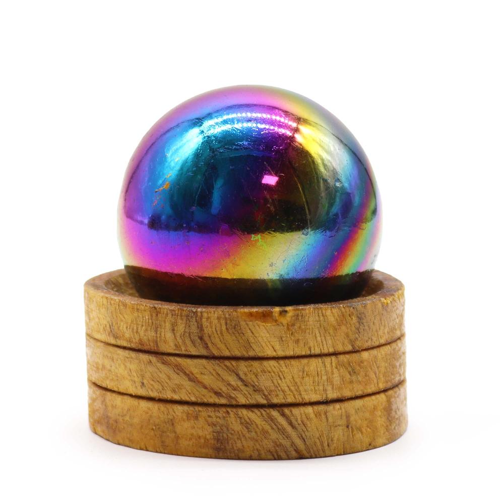 ancient wisdom Gemstone Crystal Sphere 50mm - Amethyst Aura with Stand