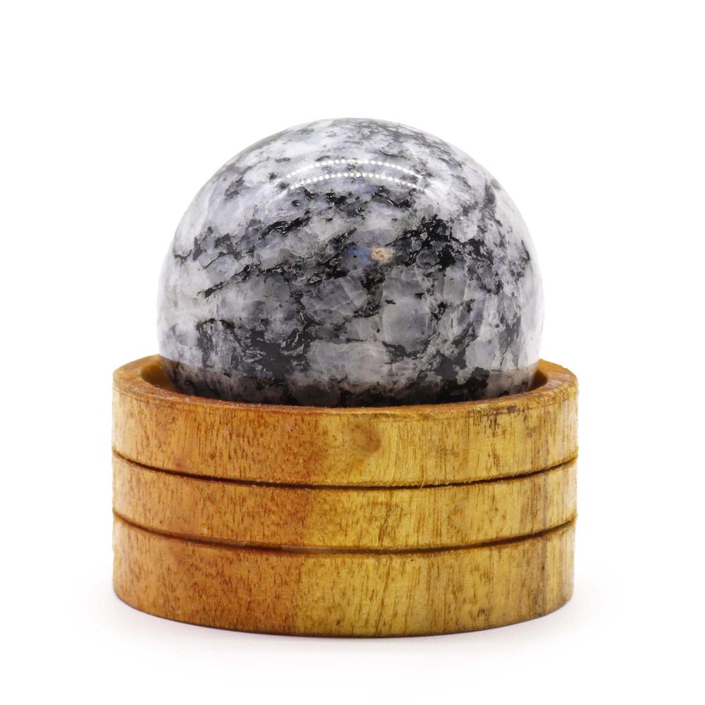 Ancient Wisdom Gemstone Crystal Sphere 50mm - Indian Moonstone With Stand