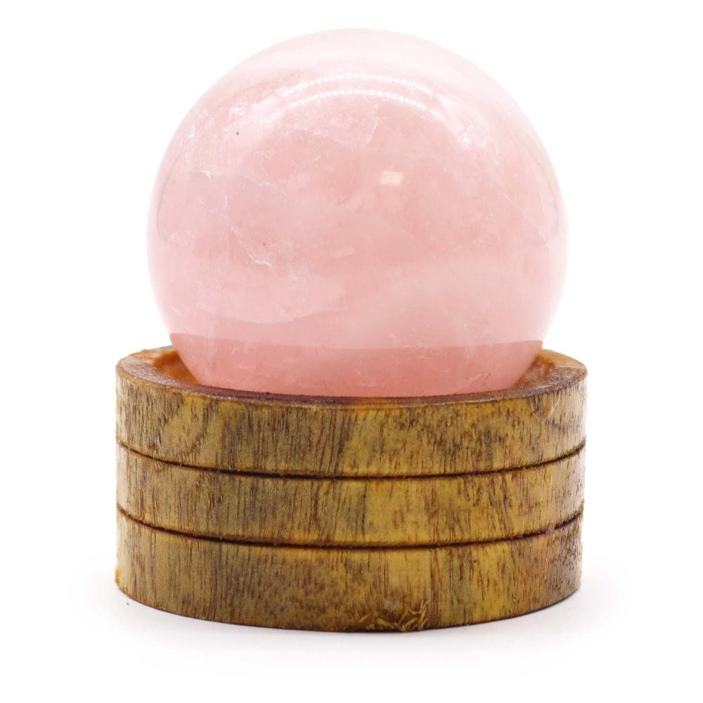 ancient wisdom Gemstone Crystal Sphere 50mm - Rose Quartz with Stand