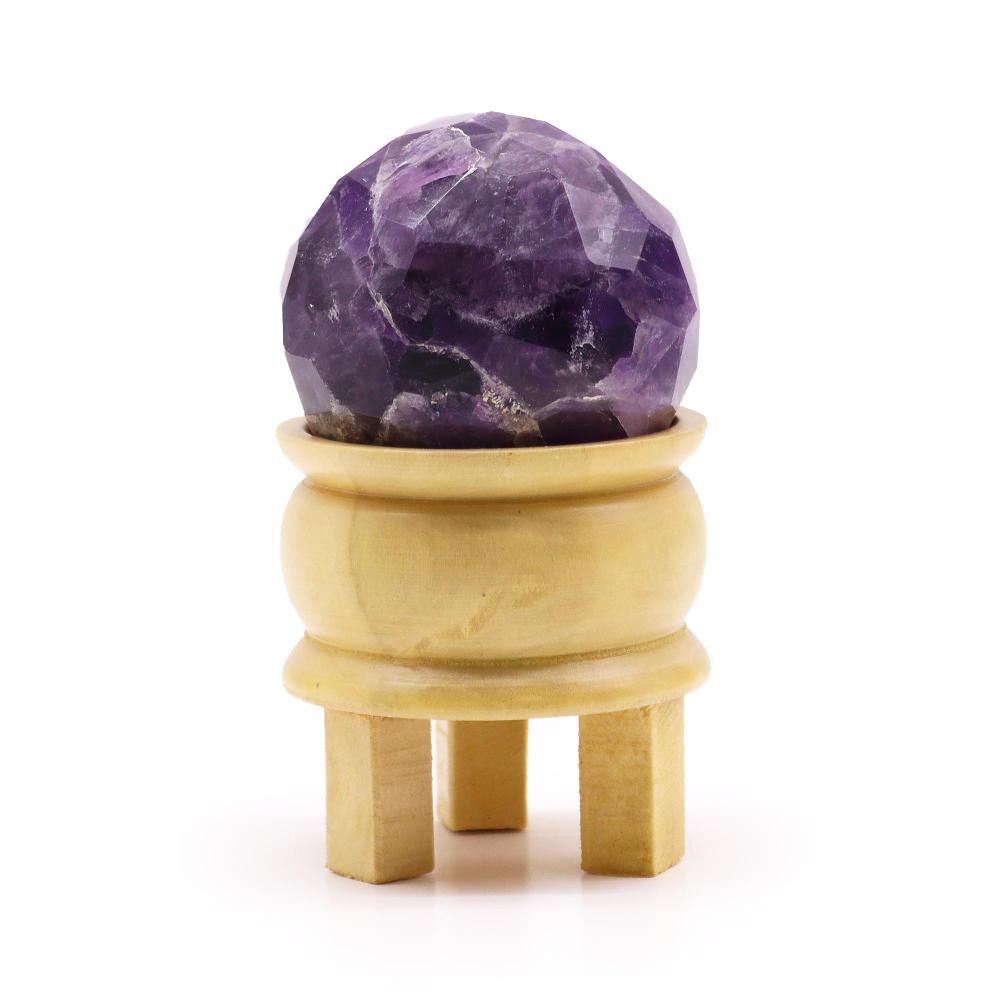 ancient wisdom Gemstone Faceted Healing Ball & Stand - Amethyst