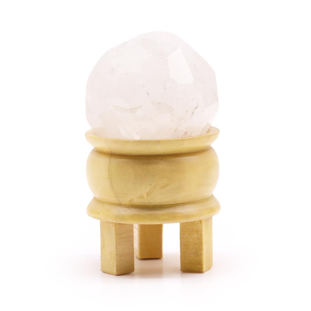 ancient wisdom Gemstone Faceted Healing Ball & Stand - Rock Quartz