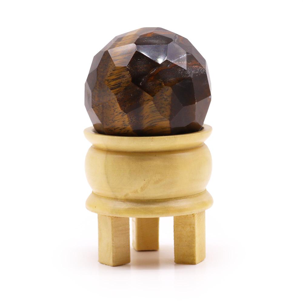 ancient wisdom Gemstone Faceted Healing Ball & Stand - Tigereye