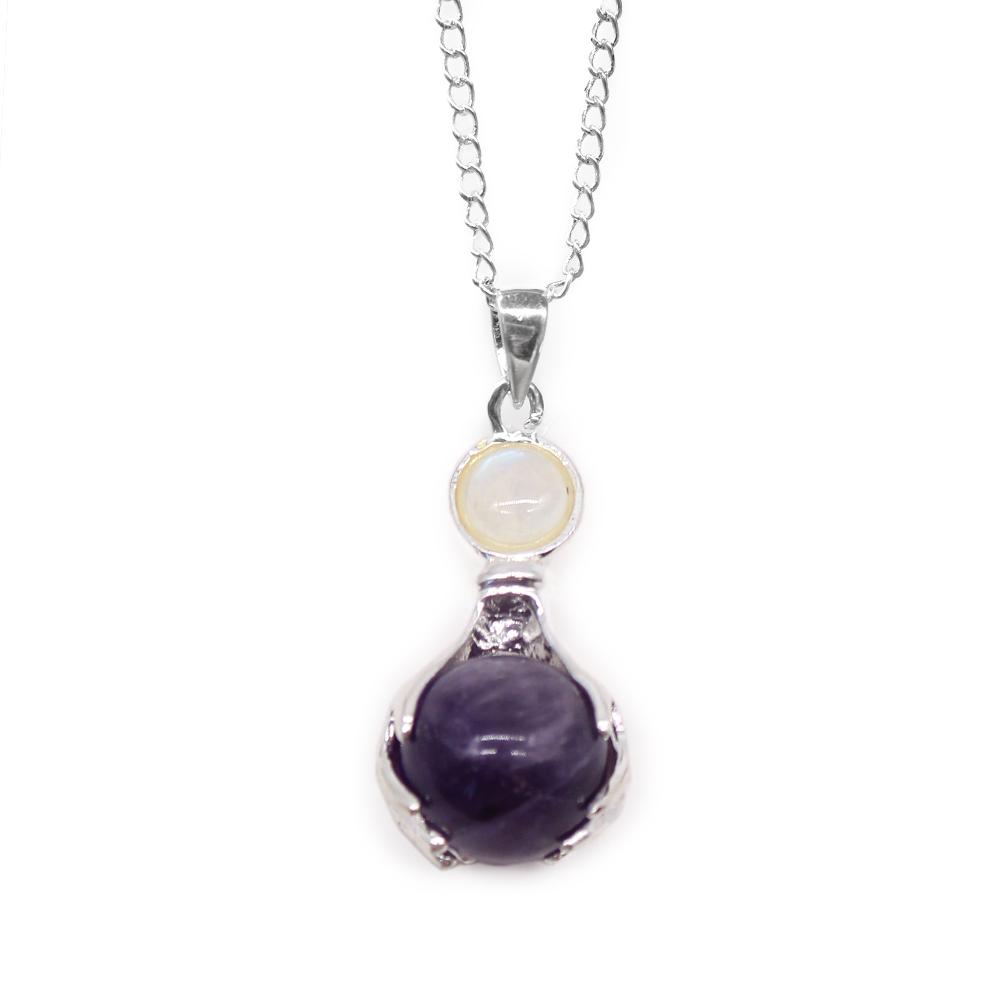 ancient wisdom Gemstone Healing Hands Pendant - Amethyst