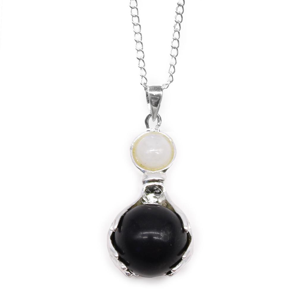 ancient wisdom Gemstone Healing Hands Pendant - Black Agate