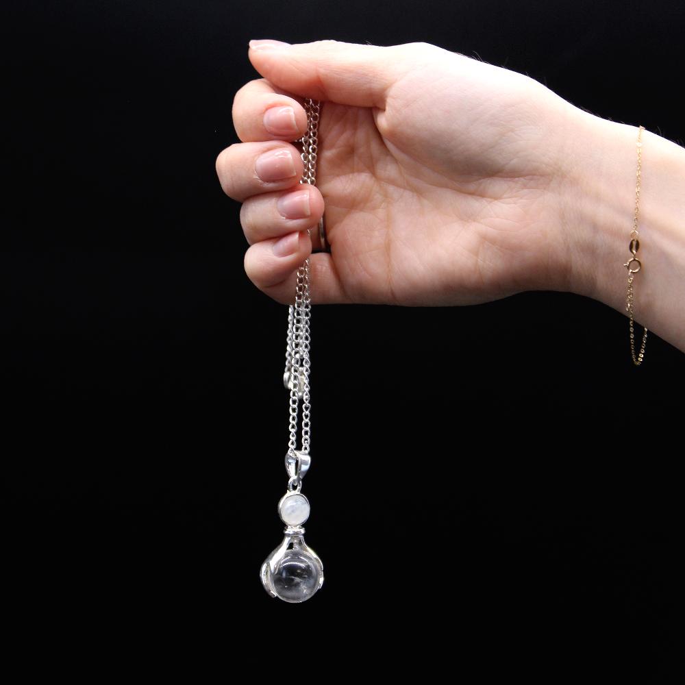 Ancient Wisdom Gemstone Healing Hands Pendant - Rose Quartz