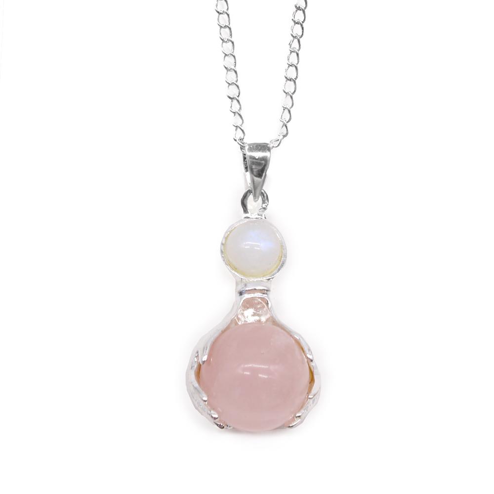 ancient wisdom Gemstone Healing Hands Pendant - Rose Quartz