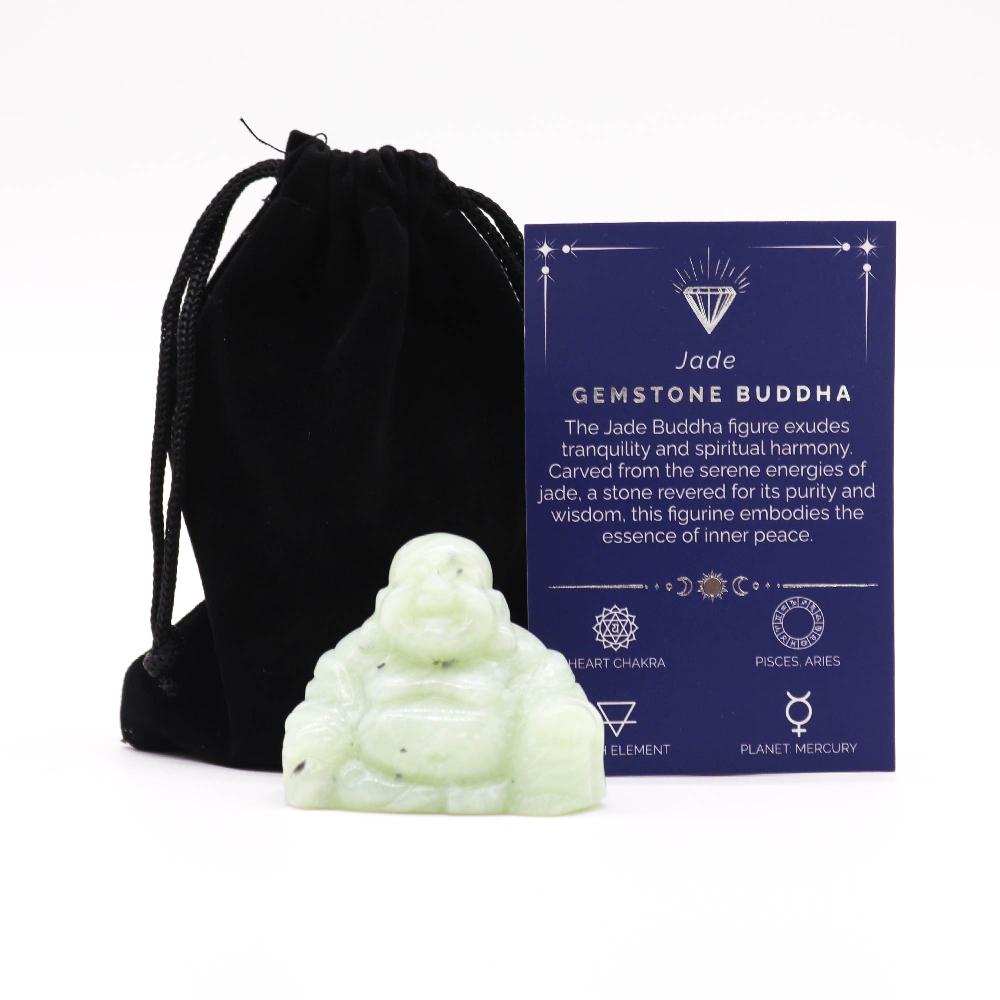 ancient wisdom Gemstone Large Buddha - Jade 50x40x20mm