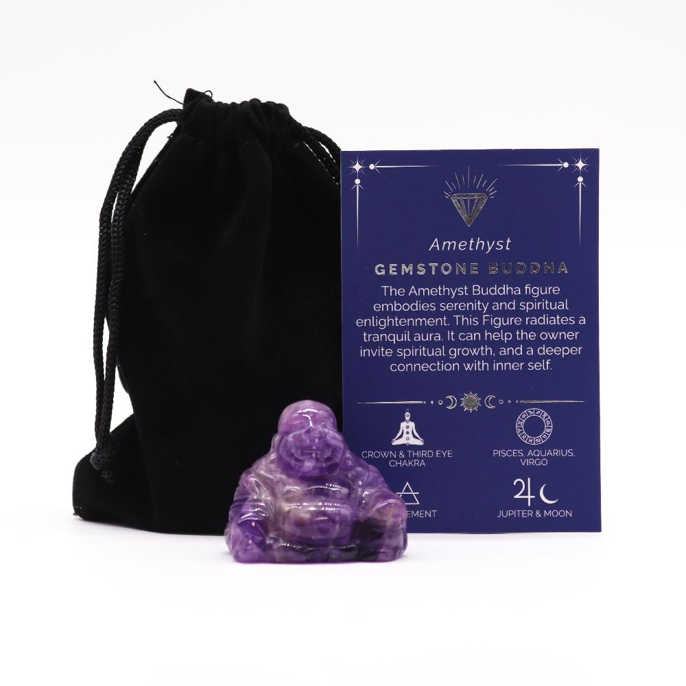 ancient wisdom Gemstone Small Buddha - Amethyst 35x40x23mm