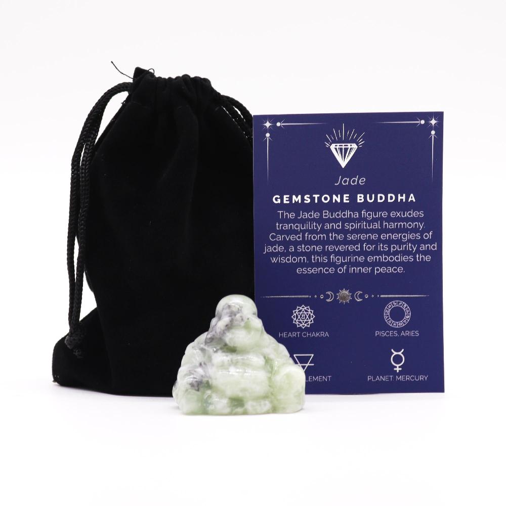 ancient wisdom Gemstone Small Buddha - Jade 35x40x23mm