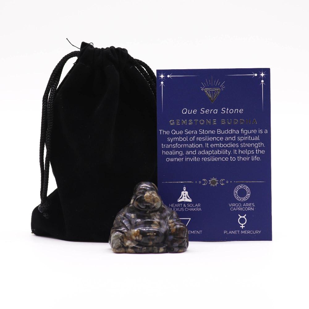 ancient wisdom Gemstone Small Buddha - Que Sera Stone 35x40x23mm