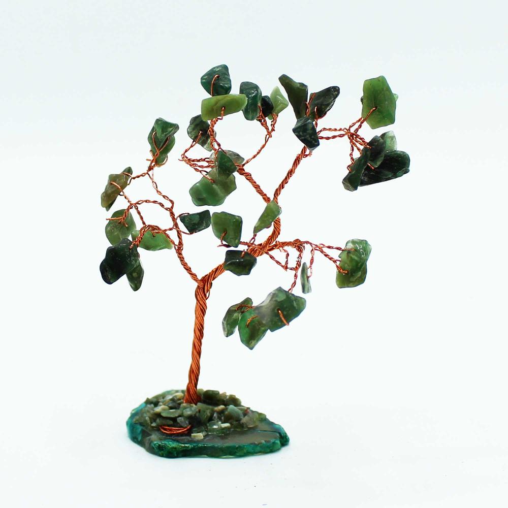 Ancient Wisdom Gemstone Tree - Green Aventurine On Green Agate Base (35 Stones)