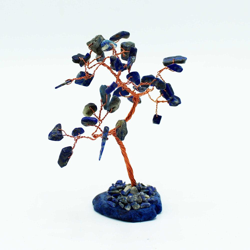 Ancient Wisdom Gemstone Tree - Sodalite On Blue Agate Base (35 Stones)