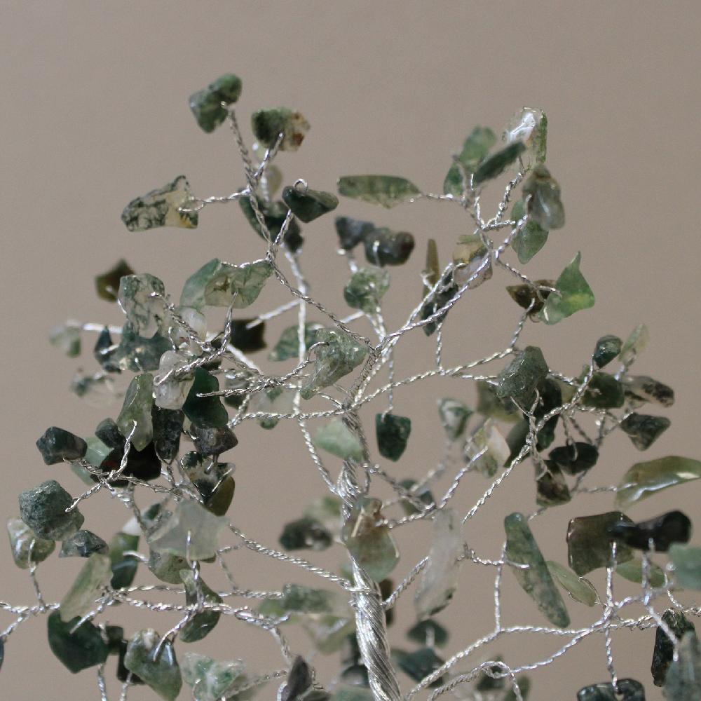 Ancient Wisdom Gemstone Tree With Orgonite Base - 160 Stone - Moss Agate