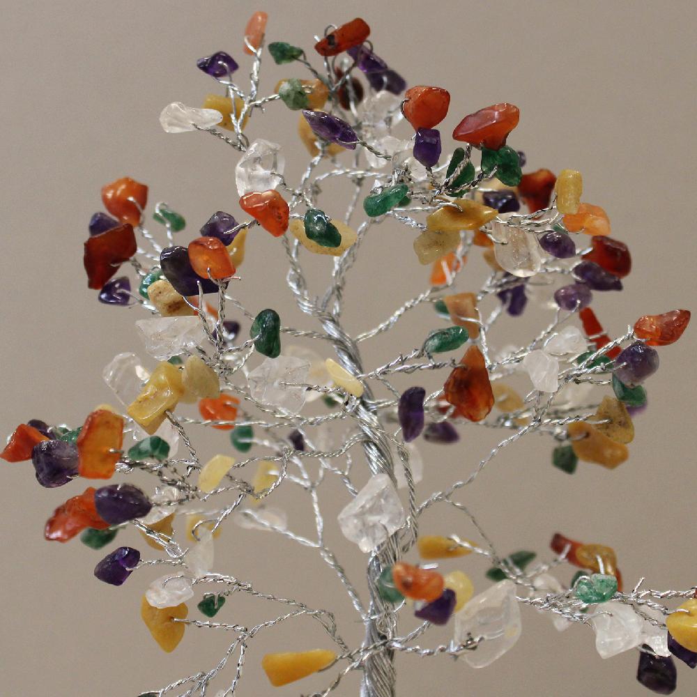 Ancient Wisdom Gemstone Tree With Orgonite Base - 160 Stone - Multi