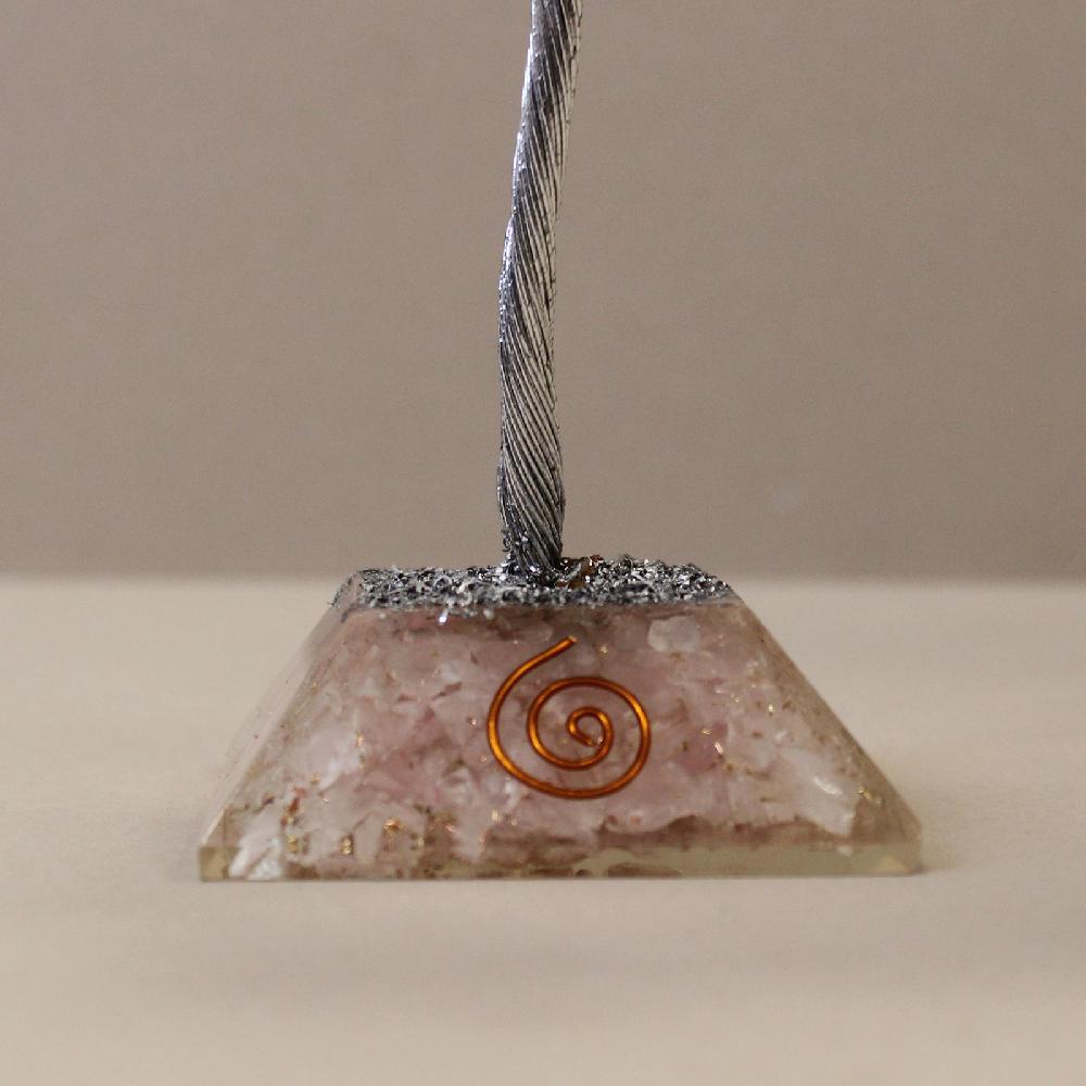 Ancient Wisdom Gemstone Tree With Orgonite Base - 160 Stone - Rose Quartz