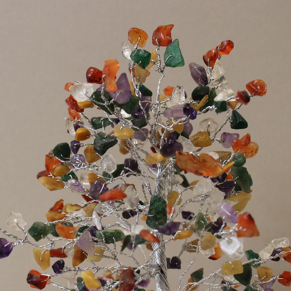 Ancient Wisdom Gemstone Tree With Orgonite Base - 320 Stone - Multi