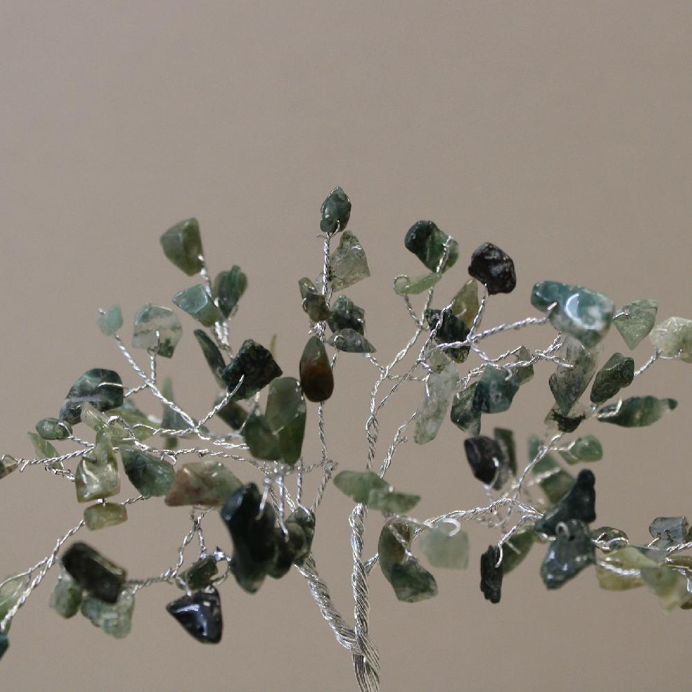 Ancient Wisdom Gemstone Tree With Orgonite Base - 80 Stone - Moss Agate