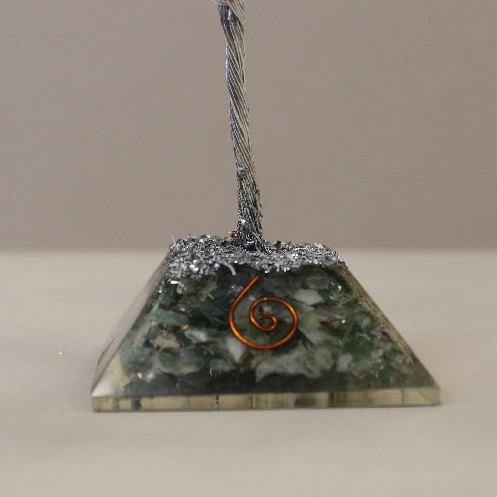 Ancient Wisdom Gemstone Tree With Orgonite Base - 80 Stone - Moss Agate