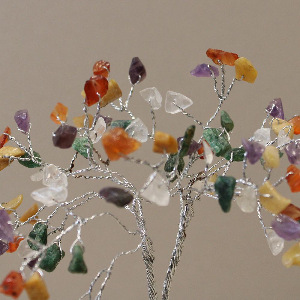 Ancient Wisdom Gemstone Tree With Orgonite Base - 80 Stone - Multi
