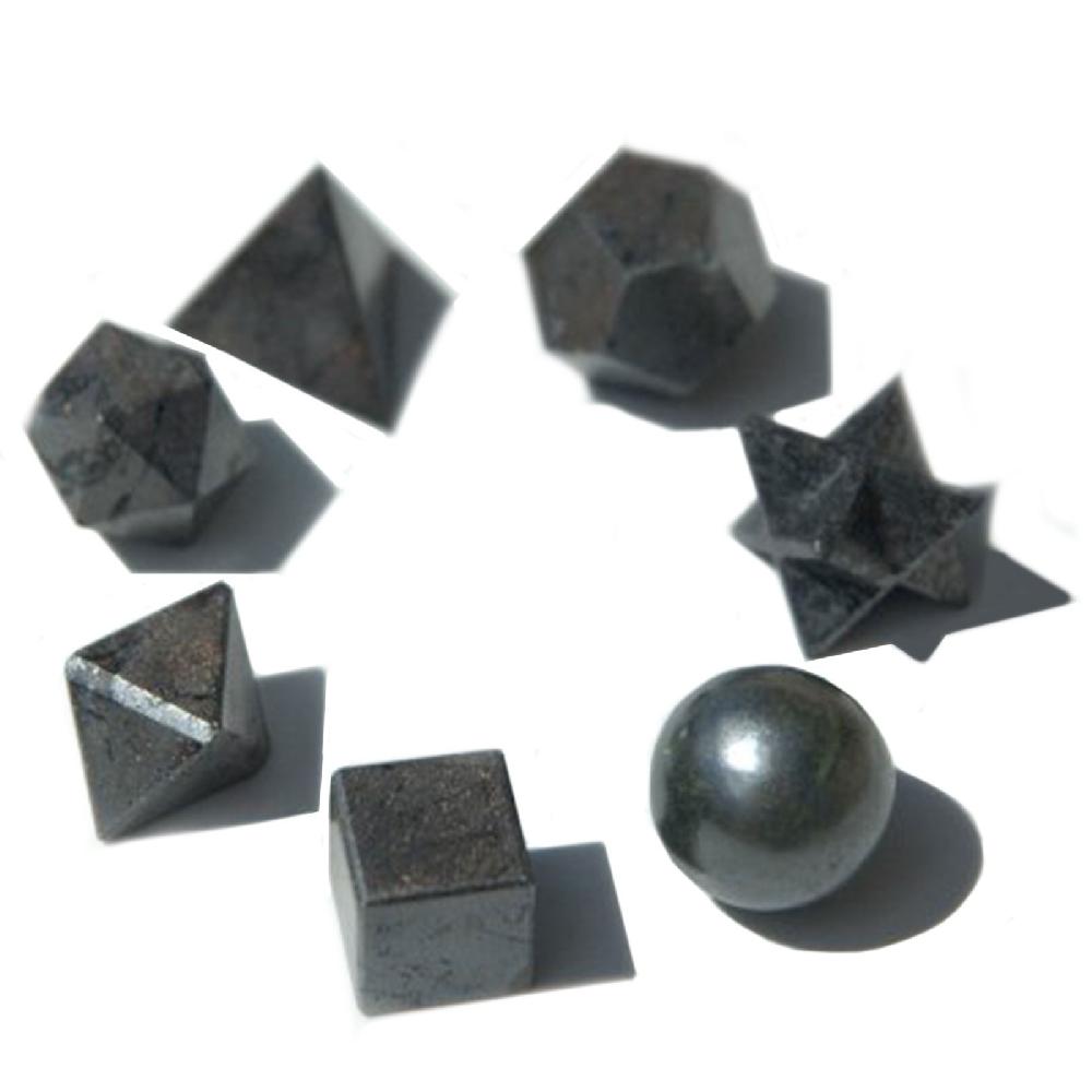 Ancient Wisdom Geometric Seven Piece Black Agate Set