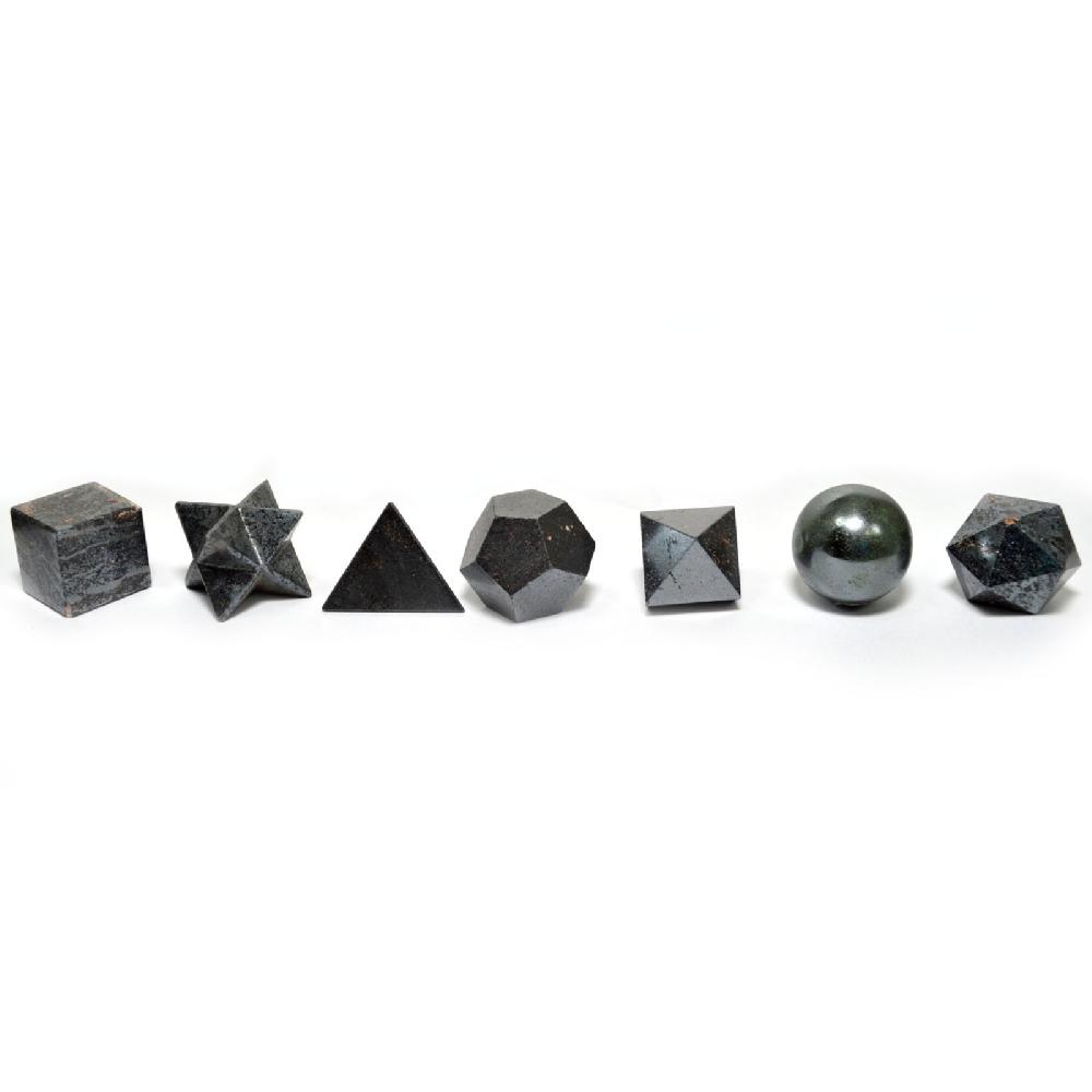 Ancient Wisdom Geometric Seven Piece Black Agate Set