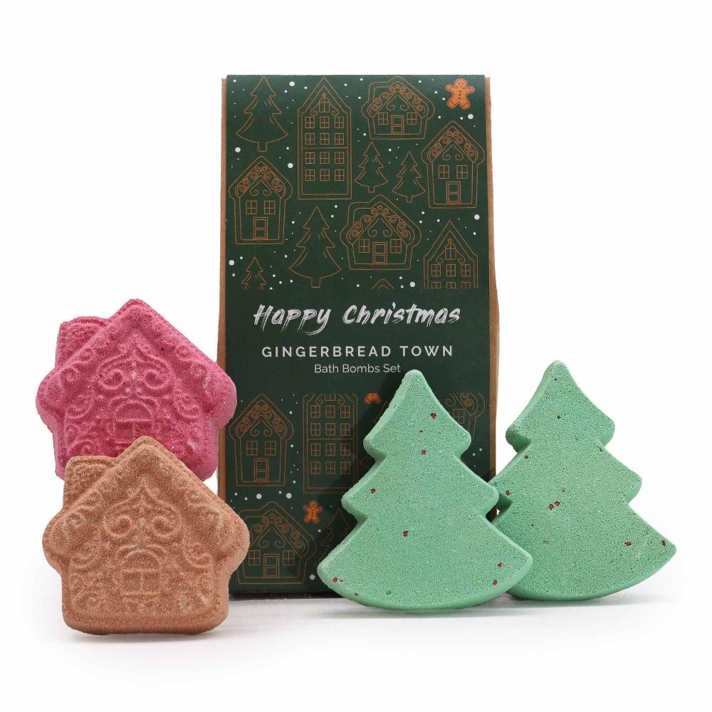 ancient wisdom Gingerbread Town Christmas Bath Bomb Gift Pack