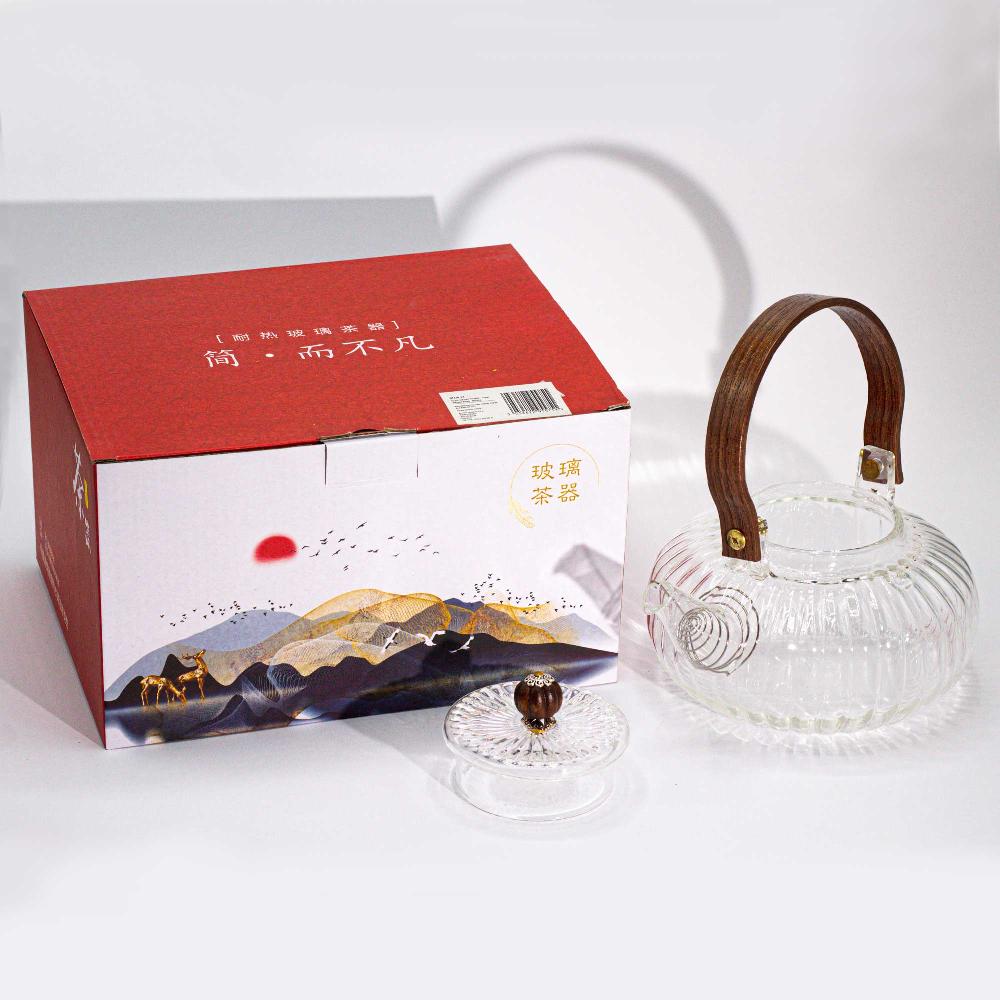 Ancient Wisdom Glass Infuser Teapot - Clear Ribbed Pearl - 850ml