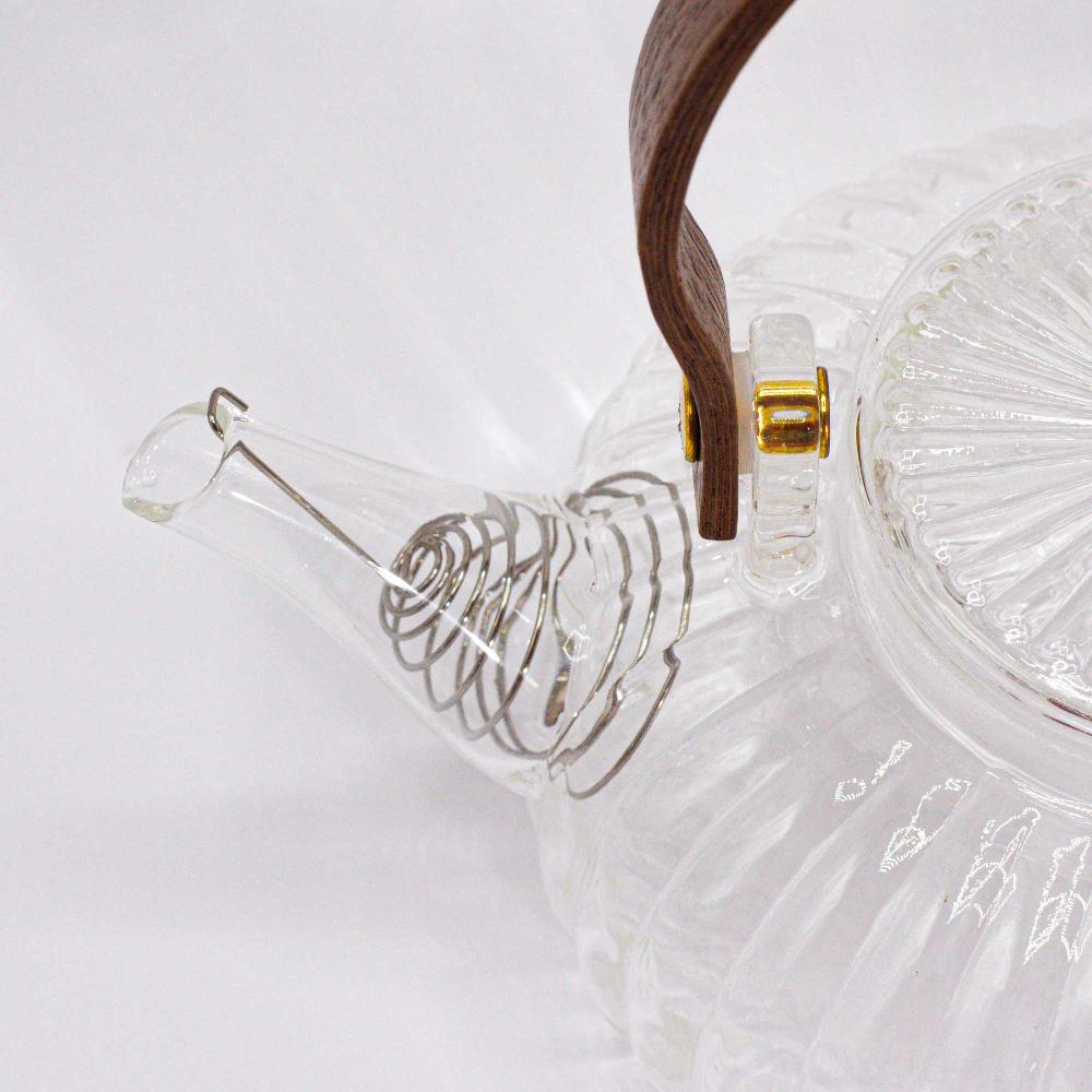 Ancient Wisdom Glass Infuser Teapot - Clear Ribbed Pearl - 850ml