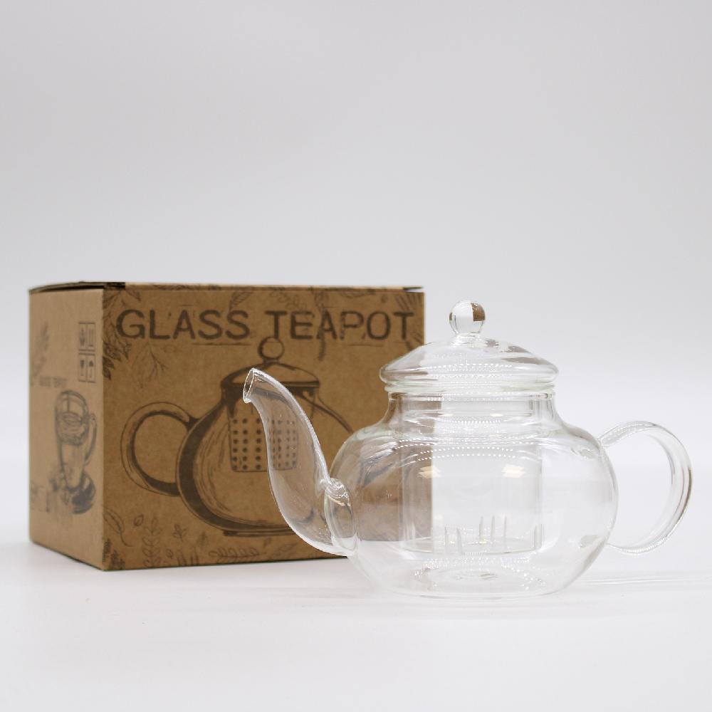 ancient wisdom Glass Infuser Teapot - Round Pearl - 400ml - Gift Boxed