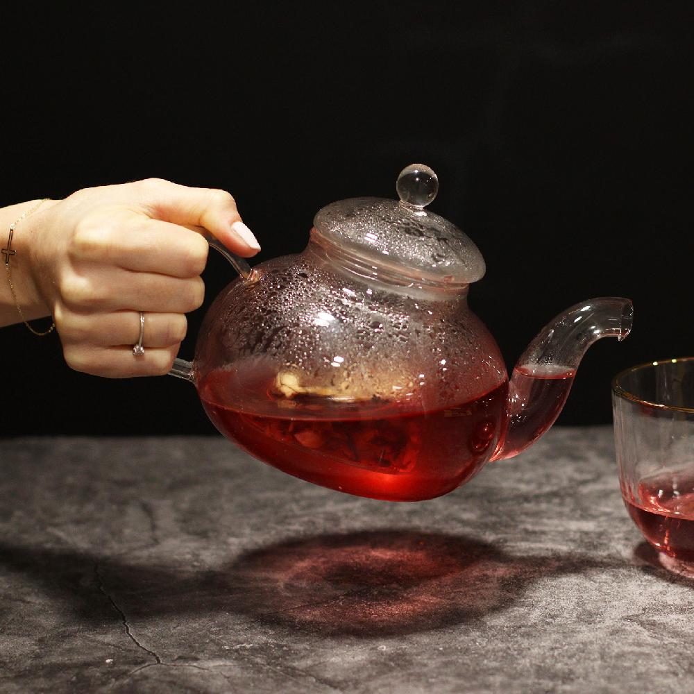 Ancient Wisdom Glass Infuser Teapot - Round Pearl - 800ml